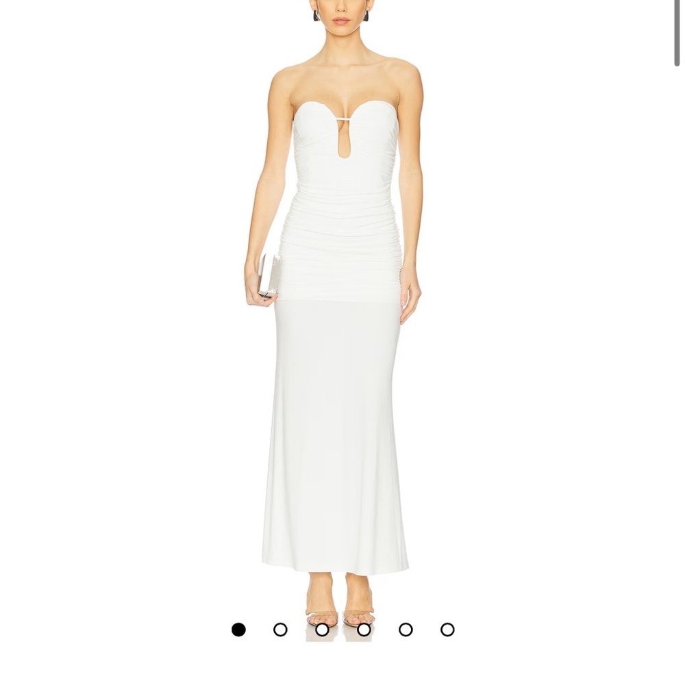Bardot Strapless White Gown